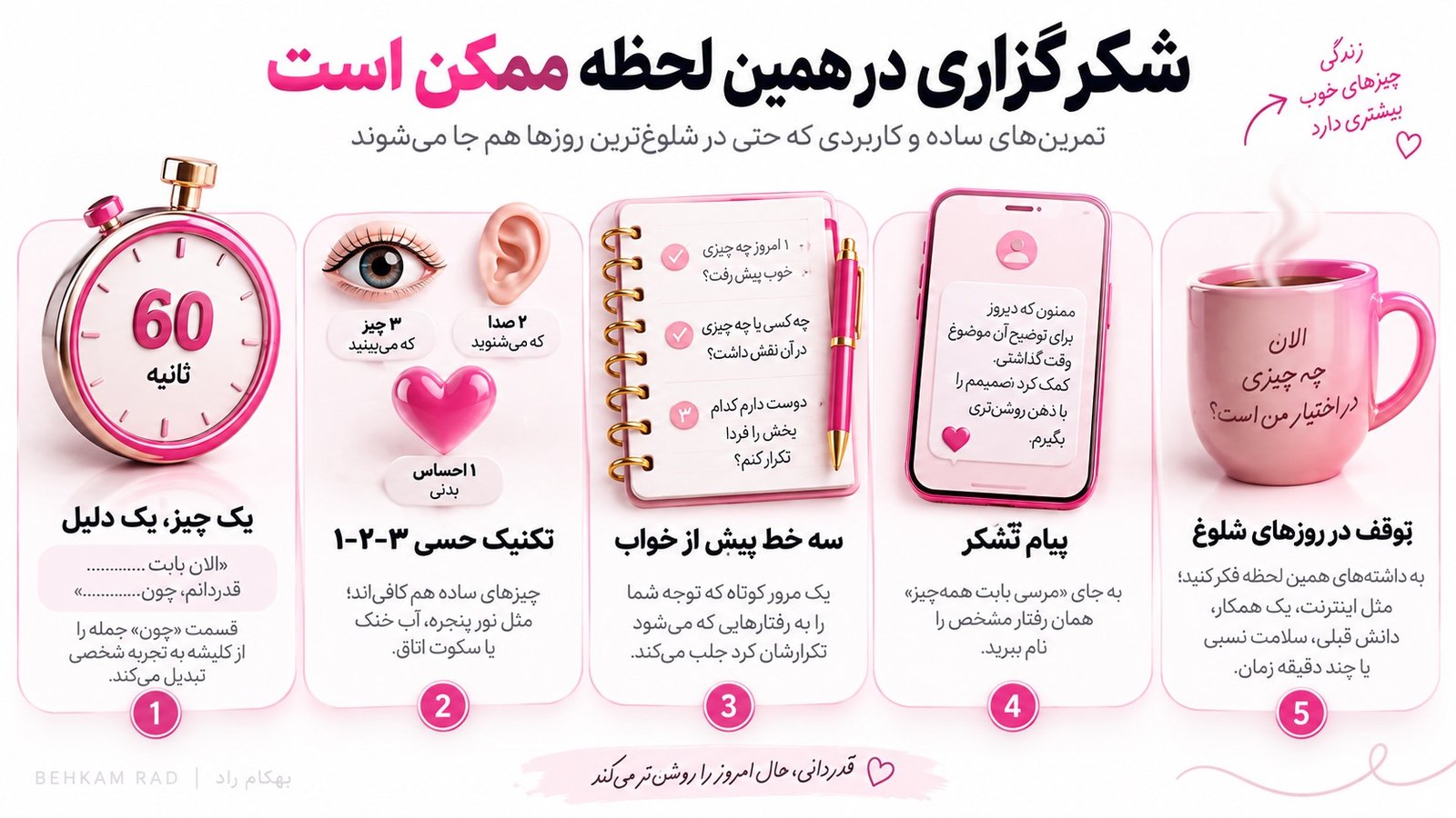 تکنیکهای فوری و کاربردی شکرگزاری