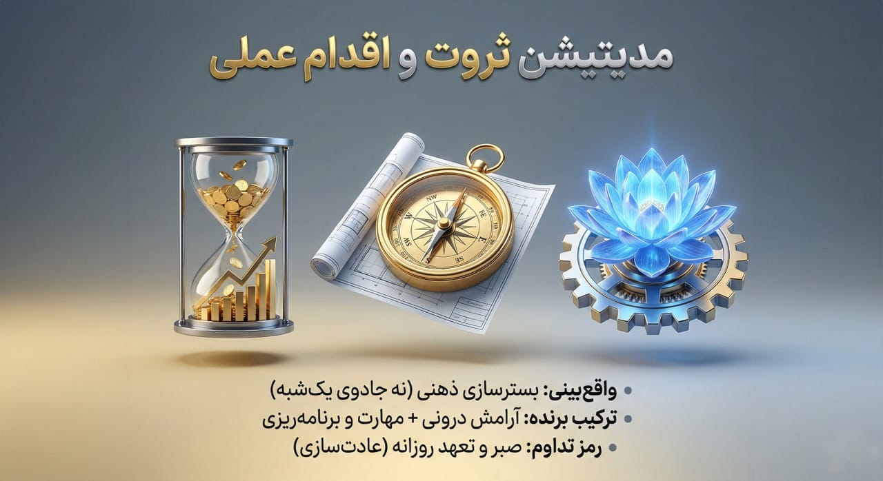 انتظارات واقعبینانه و ترکیب مدیتیشن ثروت با عمل فیزیکی