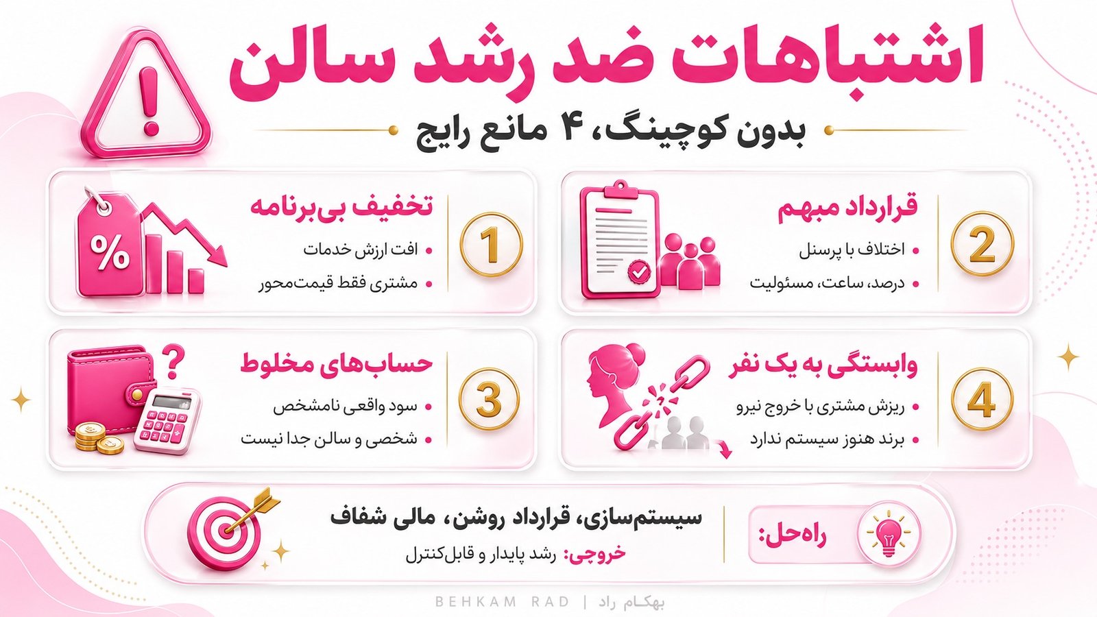 بدون کوچینگ سالن زیبایی چه اشتباهاتی جلوی رشد را می‌گیرند؟