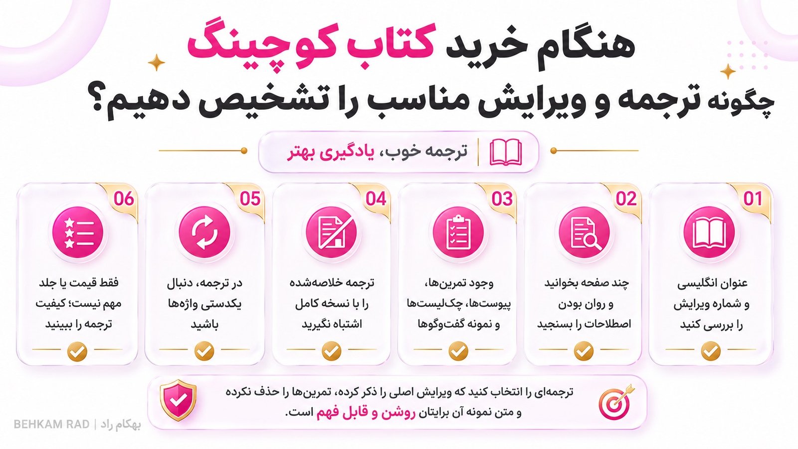 هنگام خرید کتاب کوچینگ چگونه ترجمه و ویرایش مناسب را تشخیص دهیم؟