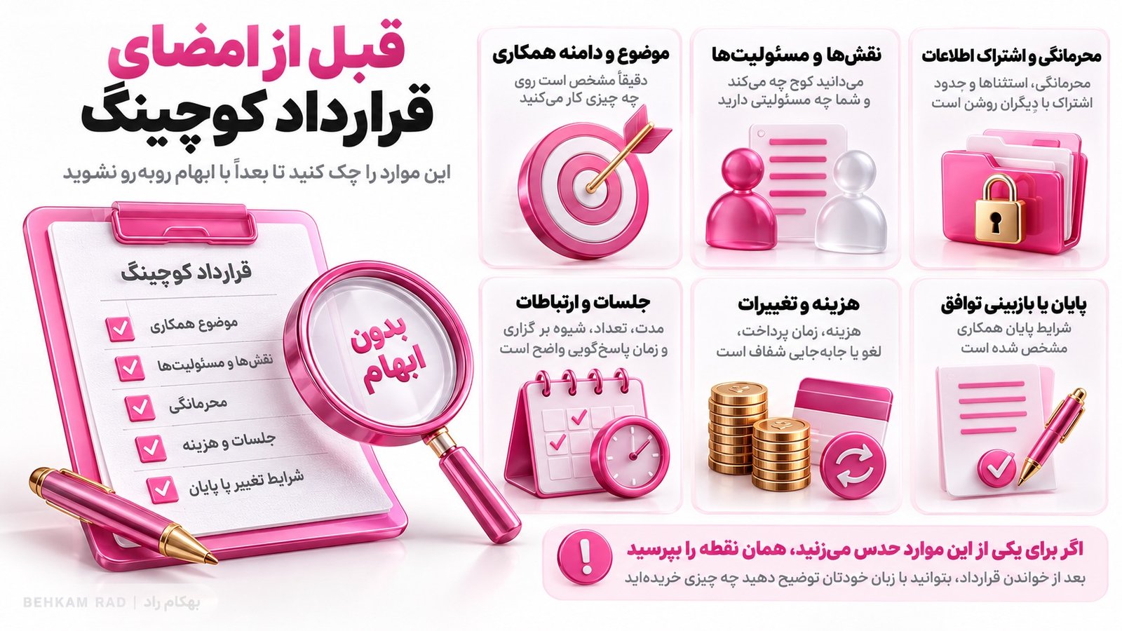 قبل از امضای قرارداد کوچینگ چه چیزهایی را باید چک کنید؟
